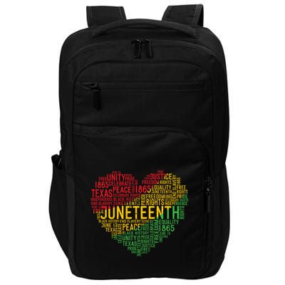 Juneteenth Heart Black History Afro American African Freedom Impact Tech Backpack