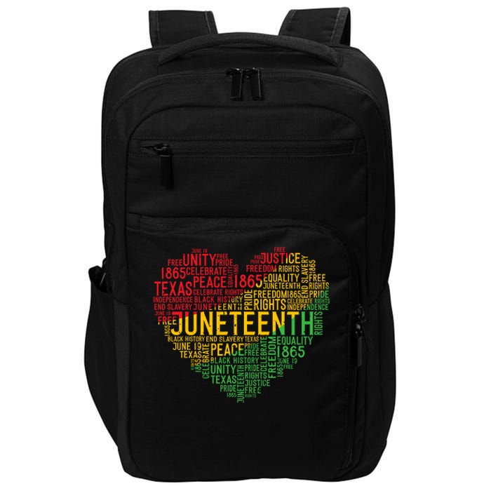 Juneteenth Heart Black History Afro American African Freedom Impact Tech Backpack