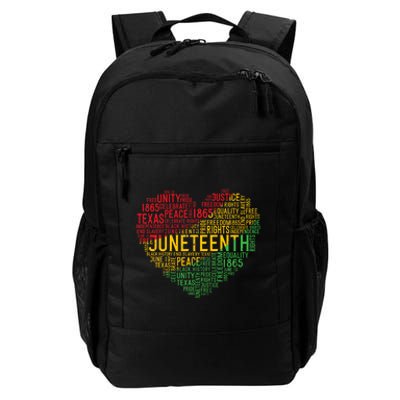 Juneteenth Heart Black History Afro American African Freedom Daily Commute Backpack