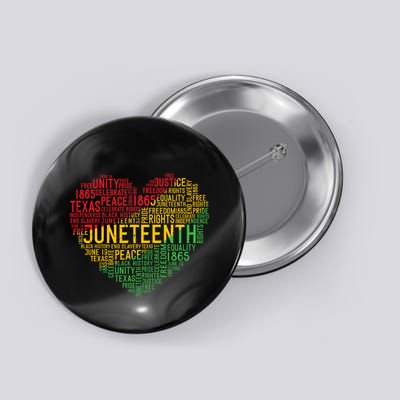Juneteenth Heart Black History Afro American African Freedom Button
