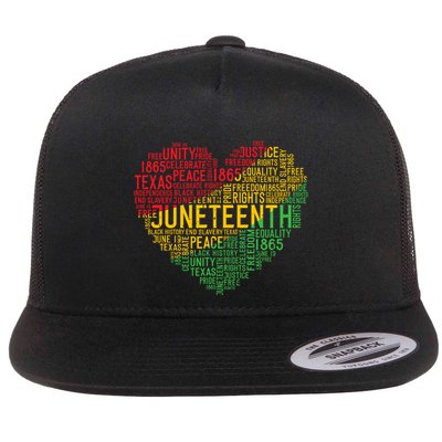 Juneteenth Heart Black History Afro American African Freedom Flatbill Hat