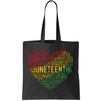 Juneteenth Heart Black History Afro American African Freedom Tote Bag