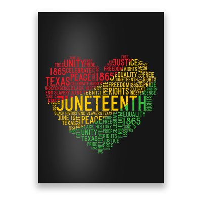 Juneteenth Heart Black History Afro American African Freedom Poster