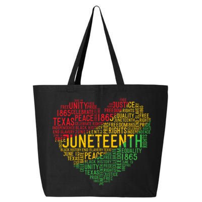 Juneteenth Heart Black History Afro American African Freedom 25L Jumbo Tote