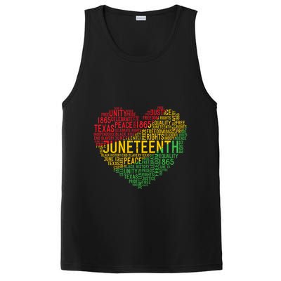 Juneteenth Heart Black History Afro American African Freedom PosiCharge Competitor Tank