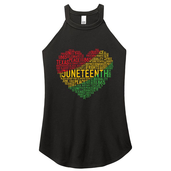 Juneteenth Heart Black History Afro American African Freedom Women's Perfect Tri Rocker Tank