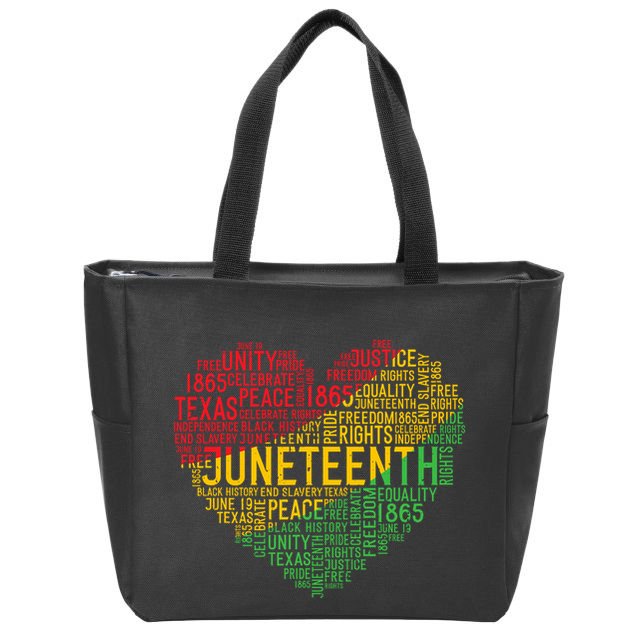 Juneteenth Heart Black History Afro American African Freedom Zip Tote Bag