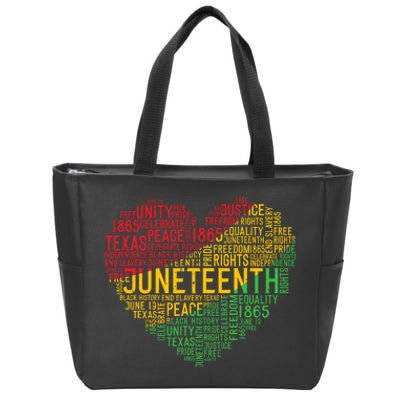 Juneteenth Heart Black History Afro American African Freedom Zip Tote Bag