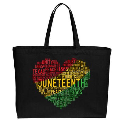 Juneteenth Heart Black History Afro American African Freedom Cotton Canvas Jumbo Tote