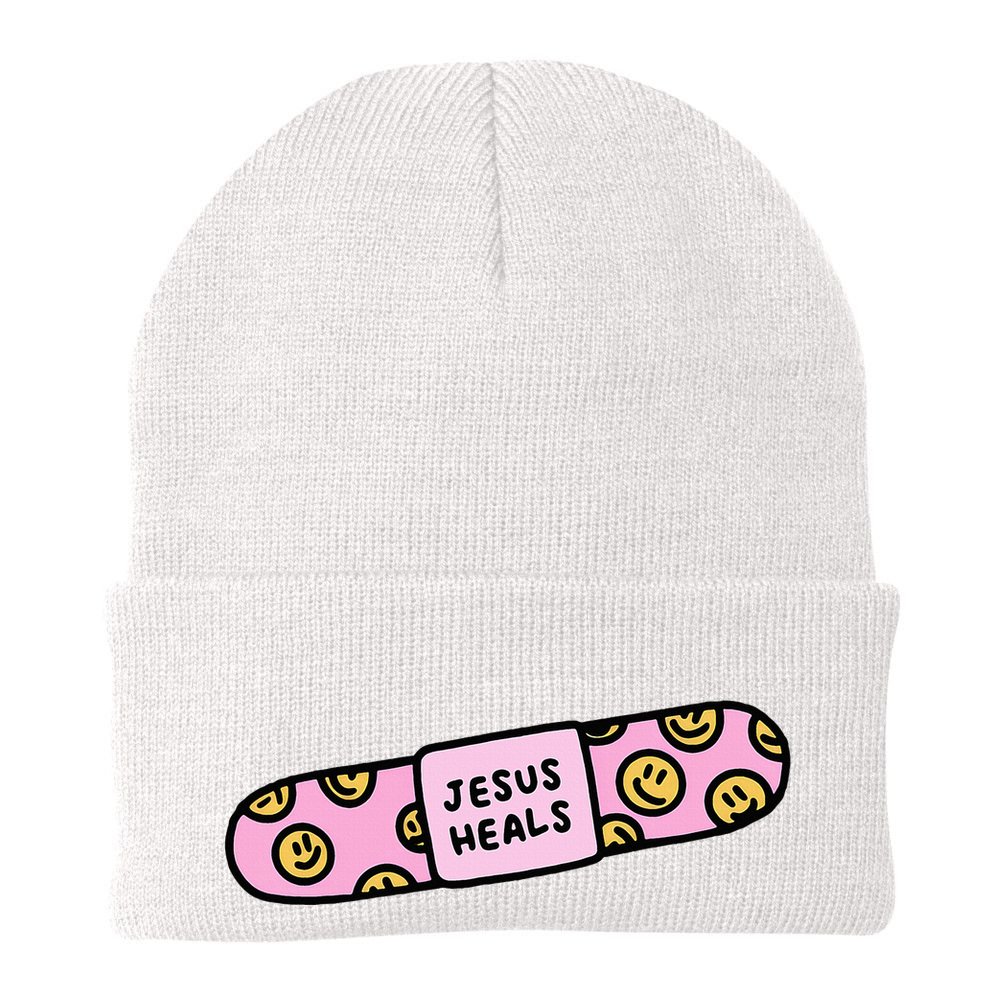 Jesus Heals Bandaid Christian Faith Healing Bible Verse Beanie