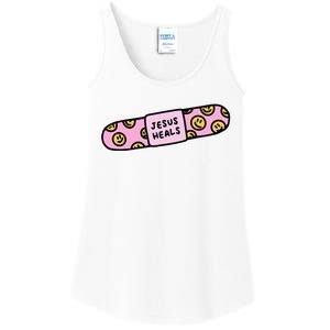 Jesus Heals Bandaid Christian Faith Healing Bible Verse Ladies Essential Tank