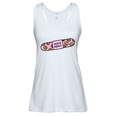 Jesus Heals Bandaid Christian Faith Healing Bible Verse Ladies Essential Flowy Tank