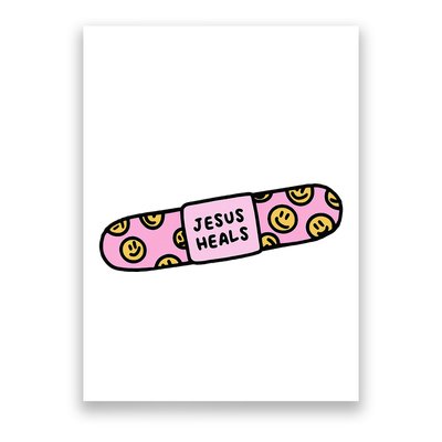 Jesus Heals Bandaid Christian Faith Healing Bible Verse Poster