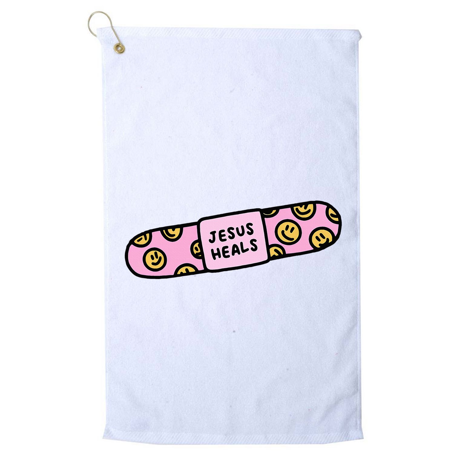 Jesus Heals Bandaid Christian Faith Healing Bible Verse Golf Towel