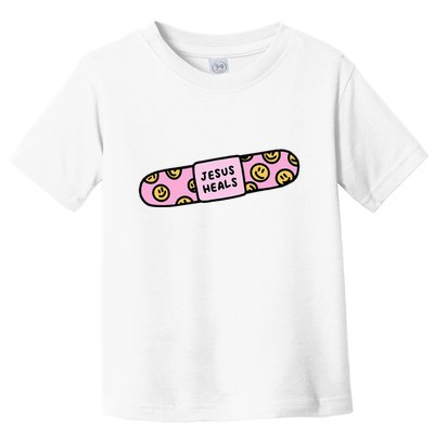 Jesus Heals Bandaid Christian Faith Healing Bible Verse Toddler T-Shirt