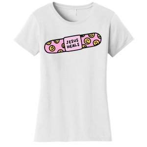 Jesus Heals Bandaid Christian Faith Healing Bible Verse Women's T-Shirt