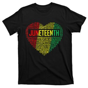 Juneteenth Heart Black Pride Freedom Day 1865 June 19th T-Shirt