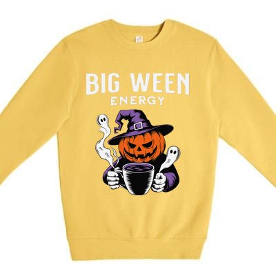 Jackolantern Halloween Big Ween Energy For Coffee Lovers Premium Crewneck Sweatshirt