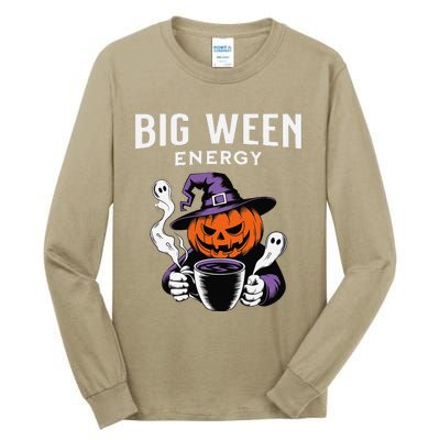 Jackolantern Halloween Big Ween Energy For Coffee Lovers Tall Long Sleeve T-Shirt