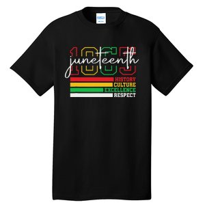 Juneteenth History Culture Excellence Respect 1865 Tall T-Shirt