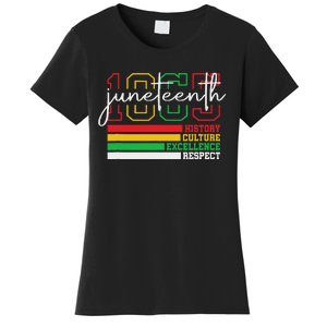 Juneteenth History Culture Excellence Respect 1865 Women's T-Shirt