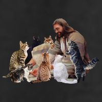 Jesus Hugs Cats Funny Cats Cool Comfort Performance Bucket Hat