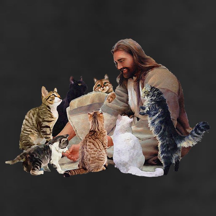 Jesus Hugs Cats Funny Cats Cool Comfort Performance Bucket Hat