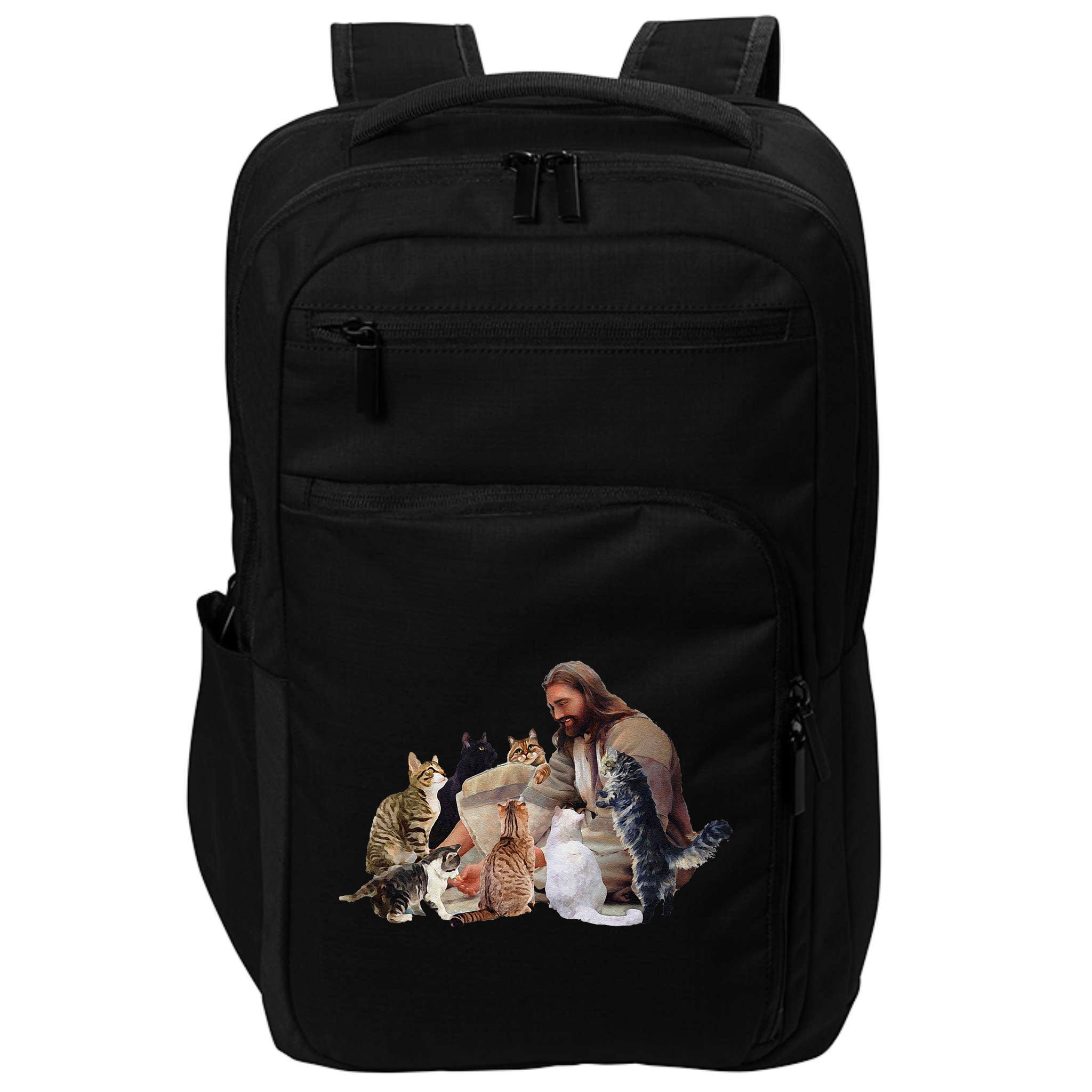 Jesus Hugs Cats Funny Cats Impact Tech Backpack