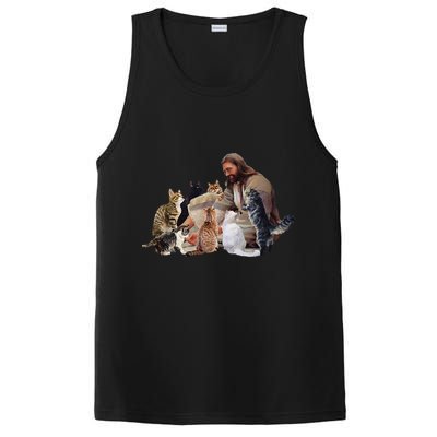 Jesus Hugs Cats Funny Cats PosiCharge Competitor Tank