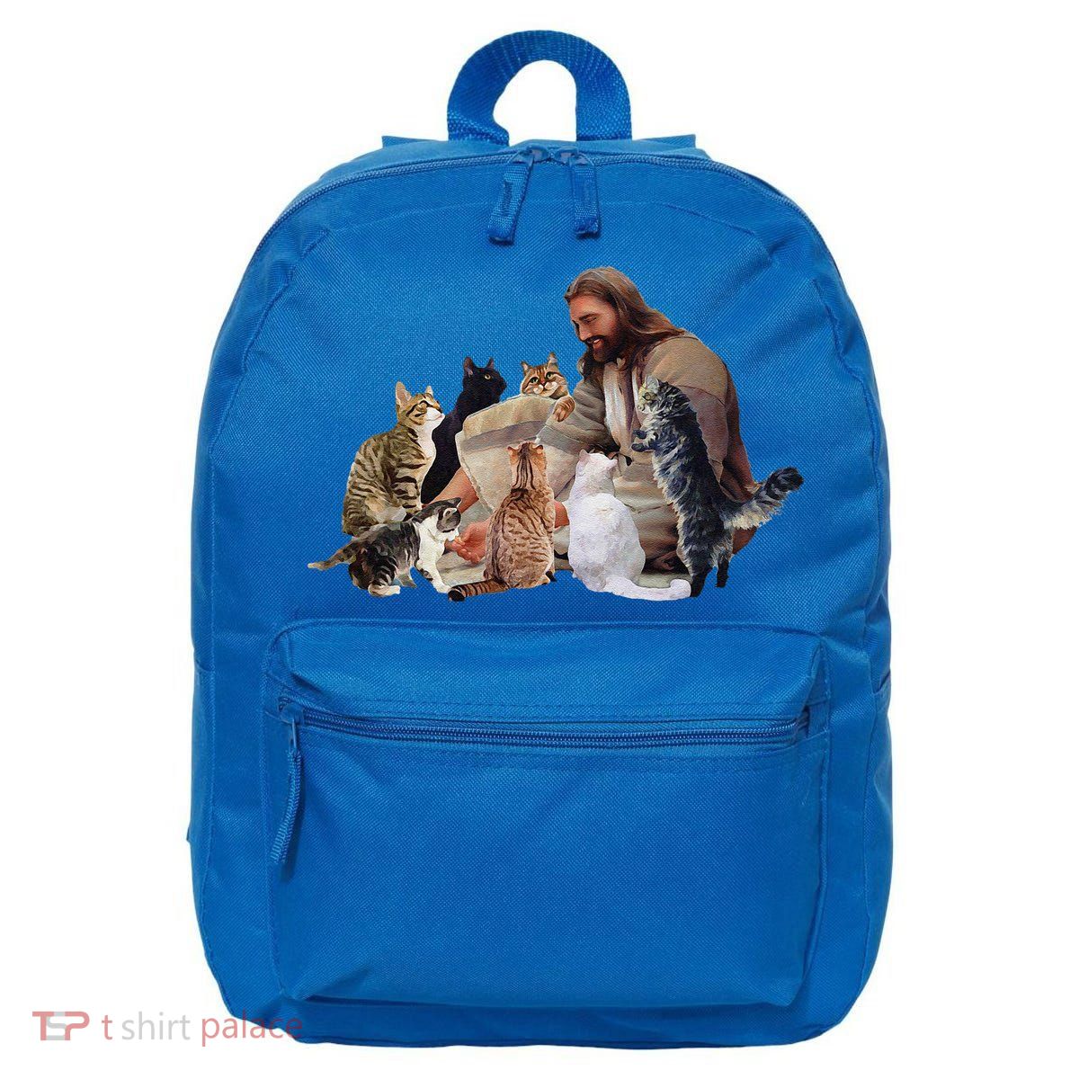 Jesus Hugs Cats Funny Cats 16 in Basic Backpack