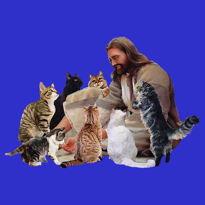 Jesus Hugs Cats Funny Cats Baby Bodysuit