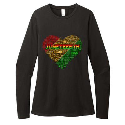 Junenth Heart Celebrating 1865 Celebrate Independence Day Gift Womens CVC Long Sleeve Shirt