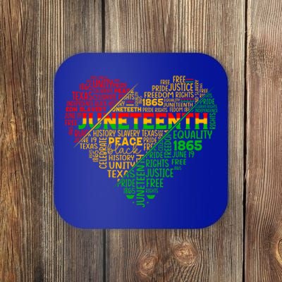 Junenth Heart Celebrating 1865 Celebrate Independence Day Gift Coaster