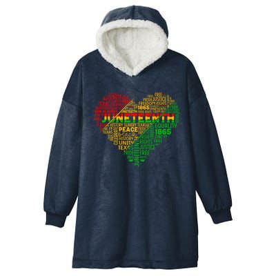 Junenth Heart Celebrating 1865 Celebrate Independence Day Gift Hooded Wearable Blanket