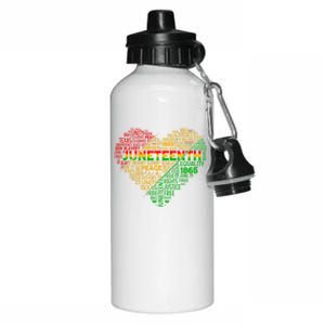 Junenth Heart Celebrating 1865 Celebrate Independence Day Gift Aluminum Water Bottle