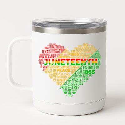 Junenth Heart Celebrating 1865 Celebrate Independence Day Gift 12 oz Stainless Steel Tumbler Cup