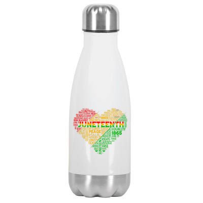 Junenth Heart Celebrating 1865 Celebrate Independence Day Gift Stainless Steel Insulated Water Bottle