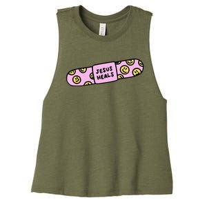 Jesus heal Christian Faith Healer Healing Women's Racerback Cropped Tank