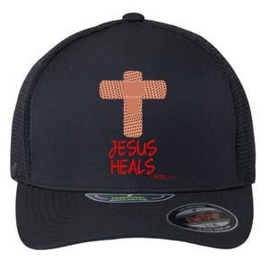 JESUS HEALS Christian God Church Nurse RN Easter Gift Flexfit Unipanel Trucker Cap