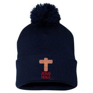 JESUS HEALS Christian God Church Nurse RN Easter Gift Pom Pom 12in Knit Beanie