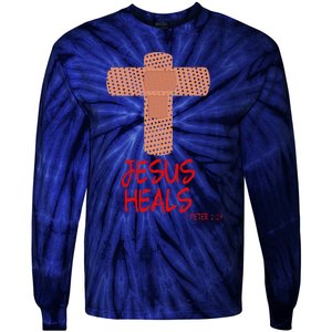 JESUS HEALS Christian God Church Nurse RN Easter Gift Tie-Dye Long Sleeve Shirt