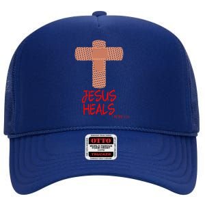 JESUS HEALS Christian God Church Nurse RN Easter Gift High Crown Mesh Back Trucker Hat