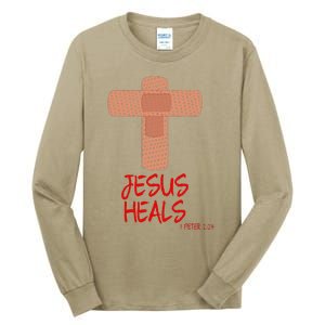 JESUS HEALS Christian God Church Nurse RN Easter Gift Tall Long Sleeve T-Shirt