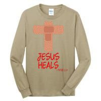 JESUS HEALS Christian God Church Nurse RN Easter Gift Tall Long Sleeve T-Shirt