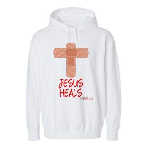 JESUS HEALS Christian God Church Nurse RN Easter Gift Garment-Dyed Fleece Hoodie