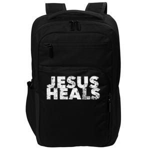 Jesus Heals Christian Faith Saying Quote Healer Healing Impact Tech Backpack