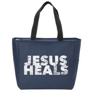 Jesus Heals Christian Faith Saying Quote Healer Healing Zip Tote Bag