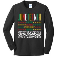 Juneteenth History Culture Excellence Respect Kids Long Sleeve Shirt