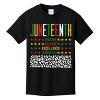 Juneteenth History Culture Excellence Respect Kids T-Shirt