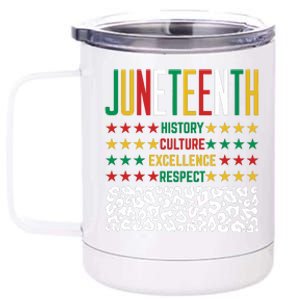 Juneteenth History Culture Excellence Respect 12 oz Stainless Steel Tumbler Cup